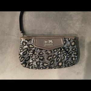 Coach leopard pouch wristlet